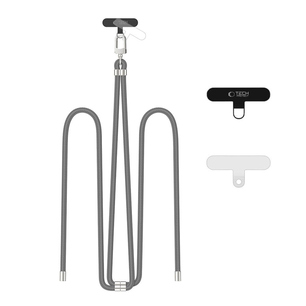 Tech - Protect C7S Rope CrossBody Strap - Universal Λουράκι για Θήκη Κινητού - Crayon Grey / Silver