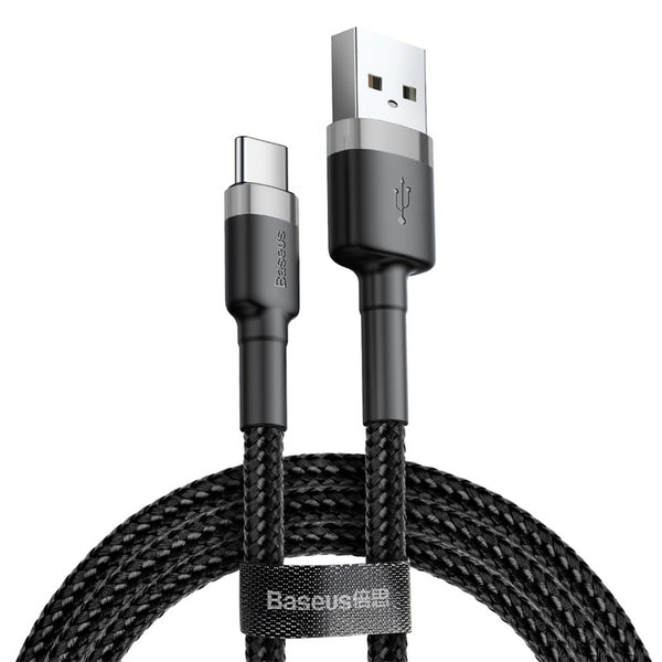 Baseus Cafule Cable Type - C 2A - Καλώδιο Δεδομένων και Φόρτισης Type - C 2M - Black / Grey - CATKLF - CG1