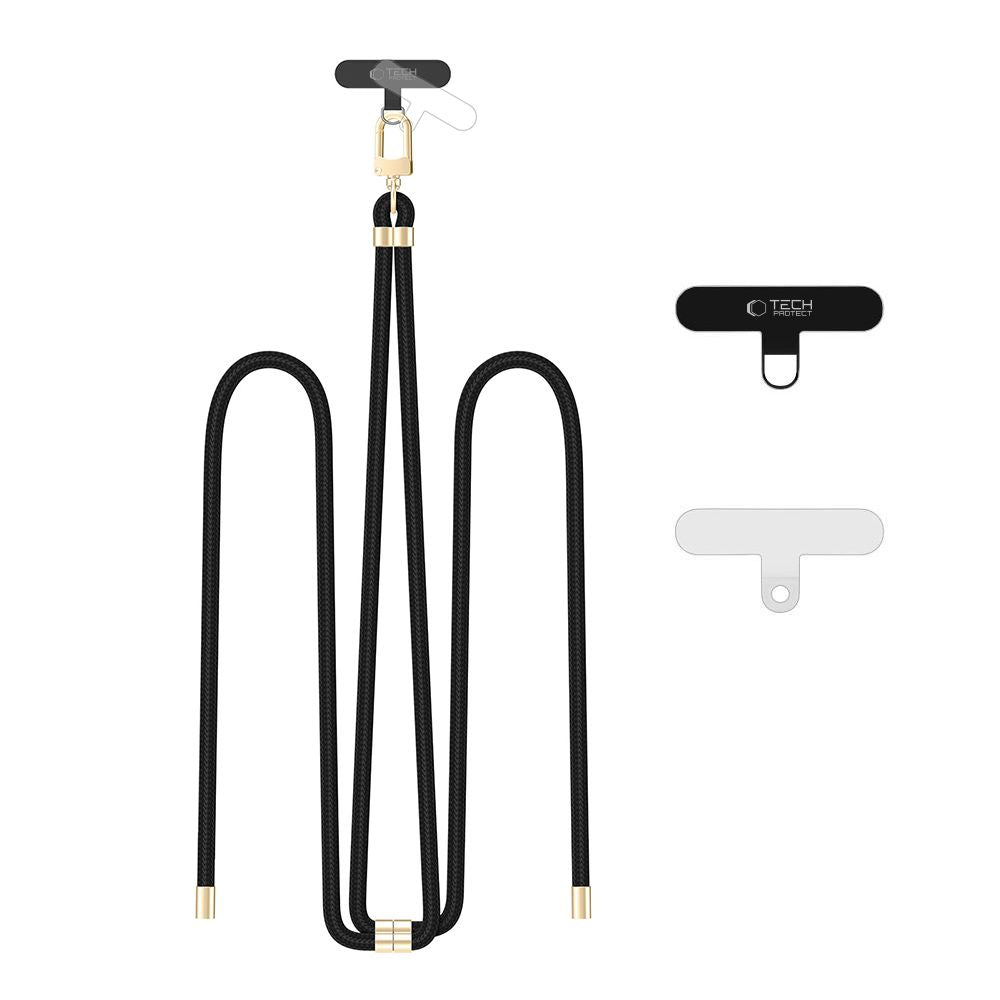 Tech - Protect C7S Rope CrossBody Strap - Universal Λουράκι για Θήκη Κινητού - Black / Gold