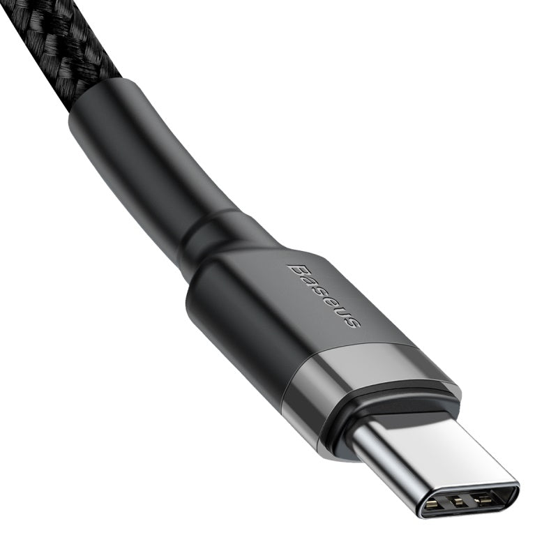 Baseus Cafule Cable Type - C 3A PD 2.0 Flash Charging - Καλώδιο Γρήγορης Φόρτισης Type - C to Type - C 2M - Black / Grey - CATKLF - HG1